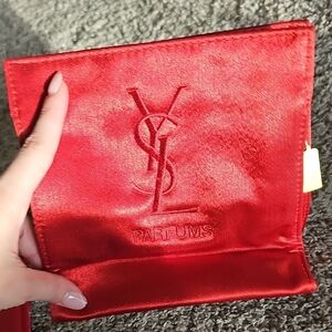 YSL Red Satin Pouch